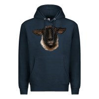 Navy suffolk ewe head Premium Hoodie - BarkalooDesign
