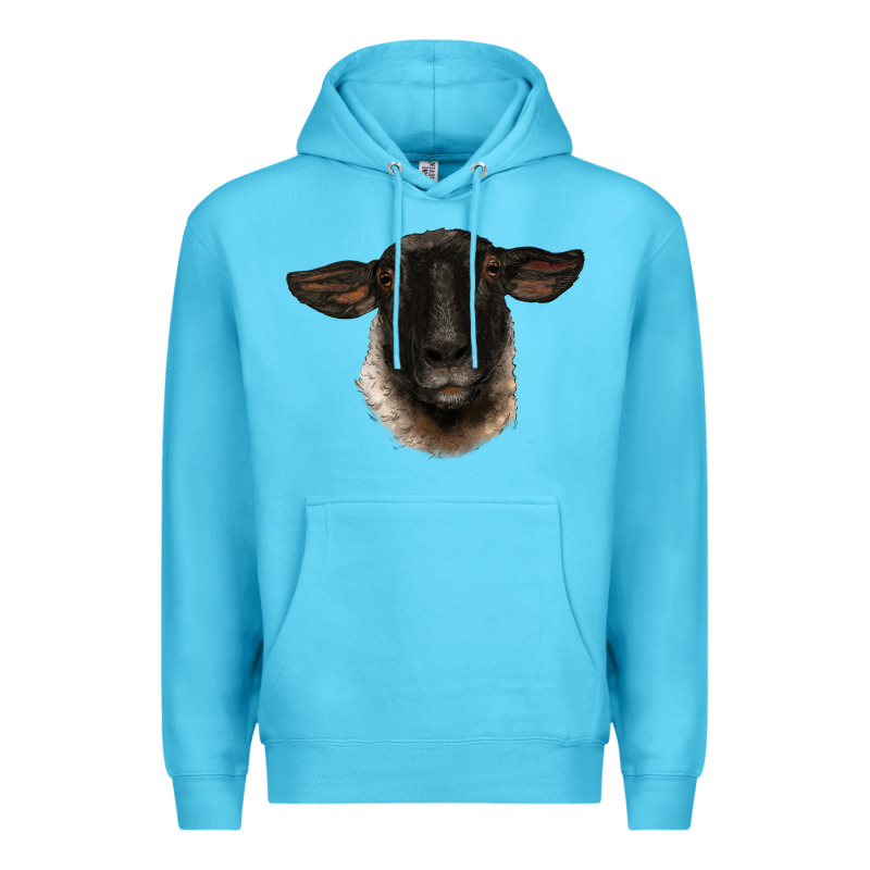Suffolk Ewe Head Premium Hoodie by BarkalooDesign | Teevron