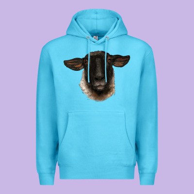 Suffolk Ewe Head Premium Hoodie Designed By Barkaloodesign