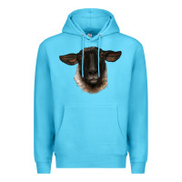 Ocean Blue suffolk ewe head Premium Hoodie - BarkalooDesign