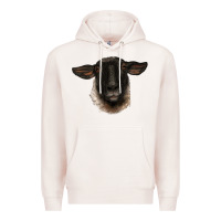 Pale Pink suffolk ewe head Premium Hoodie - BarkalooDesign
