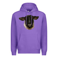 Purple suffolk ewe head Premium Hoodie - BarkalooDesign
