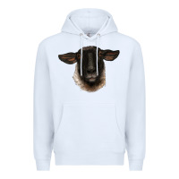 White suffolk ewe head Premium Hoodie - BarkalooDesign