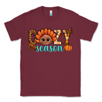Burgundy turkey cozy season thanksgiving bbs Classic Tee - BundleAndBundleShop
