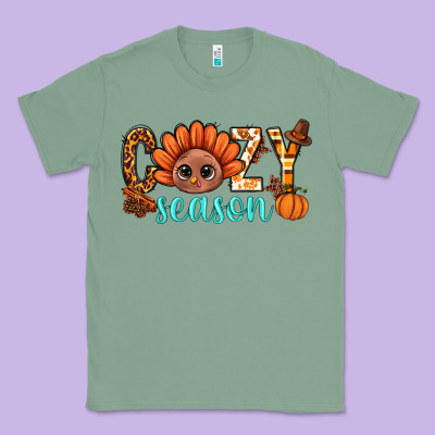 Turkey Cozy Season Thanksgiving Bbs Classic Tee Designed By Bundleandbundleshop