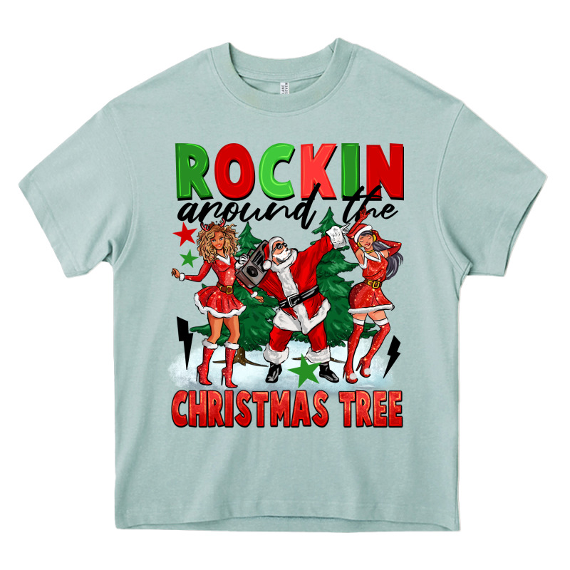 Rockin Around The Christmas Tree Heavy Core Tee by FaDigitalArtStudio | Teevron