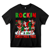 Black Rockin Around The Christmas Tree Heavy Core Tee - FaDigitalArtStudio