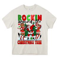 Cream Rockin Around The Christmas Tree Heavy Core Tee - FaDigitalArtStudio