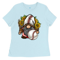 Baby Blue baseball gnome Ladies Tee - RacoonDesign