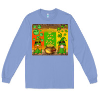 Colony Blue st patricks gnomes and coins with shamrock Long Sleeve Tee - Artiststas
