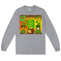 Heather Grey st patricks gnomes and coins with shamrock Long Sleeve Tee - Artiststas