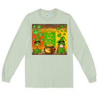 Matcha st patricks gnomes and coins with shamrock Long Sleeve Tee - Artiststas