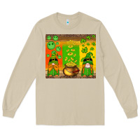 Mushroom st patricks gnomes and coins with shamrock Long Sleeve Tee - Artiststas