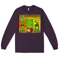 Plum st patricks gnomes and coins with shamrock Long Sleeve Tee - Artiststas