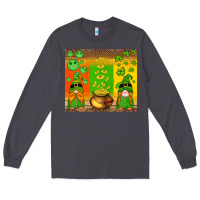 Smoke st patricks gnomes and coins with shamrock Long Sleeve Tee - Artiststas