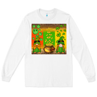 White st patricks gnomes and coins with shamrock Long Sleeve Tee - Artiststas
