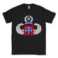 Black 82nd Airborne Div Parachutist Wings and Patch - Distressed Classic Tee - baoMotion