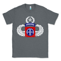 Charcoal Heather 82nd Airborne Div Parachutist Wings and Patch - Distressed Classic Tee - baoMotion