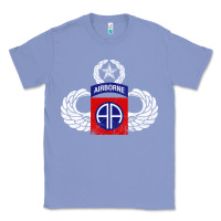 Colony Blue 82nd Airborne Div Parachutist Wings and Patch - Distressed Classic Tee - baoMotion