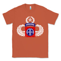 Copper 82nd Airborne Div Parachutist Wings and Patch - Distressed Classic Tee - baoMotion