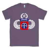 Lavender 82nd Airborne Div Parachutist Wings and Patch - Distressed Classic Tee - baoMotion
