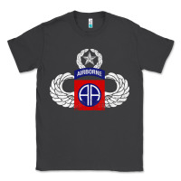 Smoke 82nd Airborne Div Parachutist Wings and Patch - Distressed Classic Tee - baoMotion