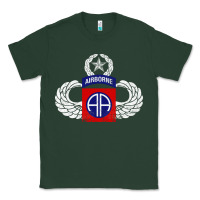 Sports Green 82nd Airborne Div Parachutist Wings and Patch - Distressed Classic Tee - baoMotion