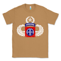 Toasted Coconut 82nd Airborne Div Parachutist Wings and Patch - Distressed Classic Tee - baoMotion