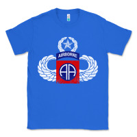 True Royal 82nd Airborne Div Parachutist Wings and Patch - Distressed Classic Tee - baoMotion