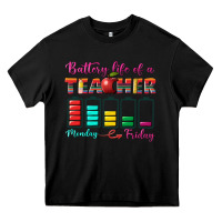 Black battery life of a teacher Heavy Core Tee - BundleAndBundleShop