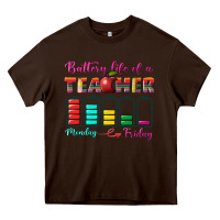 Chocolate Brown battery life of a teacher Heavy Core Tee - BundleAndBundleShop