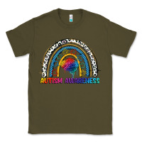 Army Green Autism Awareness rainbow Classic Tee - FaDigitalArtStudio