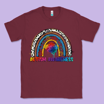 Autism Awareness Rainbow Classic Tee Designed By Fadigitalartstudio
