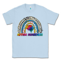 Dusty Blue Autism Awareness rainbow Classic Tee - FaDigitalArtStudio