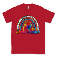 Red Autism Awareness rainbow Classic Tee - FaDigitalArtStudio