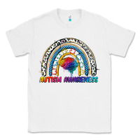 White Autism Awareness rainbow Classic Tee - FaDigitalArtStudio