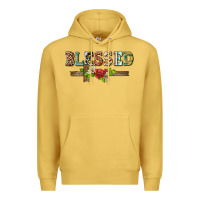 Antique Gold blessed and floral cross Premium Hoodie - BarkalooDesign