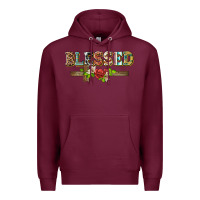 Burgundy blessed and floral cross Premium Hoodie - BarkalooDesign