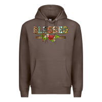 Coffee blessed and floral cross Premium Hoodie - BarkalooDesign