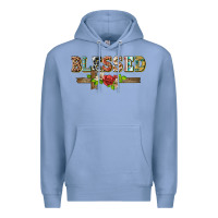 Colony Blue blessed and floral cross Premium Hoodie - BarkalooDesign
