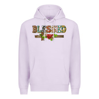 Lilac blessed and floral cross Premium Hoodie - BarkalooDesign