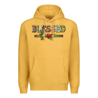 Mustard blessed and floral cross Premium Hoodie - BarkalooDesign