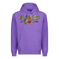 Purple blessed and floral cross Premium Hoodie - BarkalooDesign