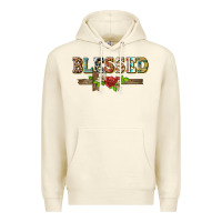 Sandshell blessed and floral cross Premium Hoodie - BarkalooDesign