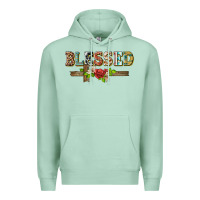 Blessed And Floral Cross Premium Hoodie | Teevron