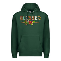 Sports Green blessed and floral cross Premium Hoodie - BarkalooDesign