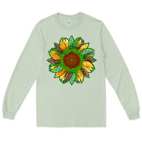 Matcha st patricks sunflower with leopard  shamrock and glitter Long Sleeve Tee - Artiststas