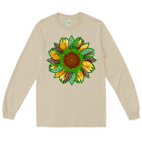 Mushroom st patricks sunflower with leopard  shamrock and glitter Long Sleeve Tee - Artiststas