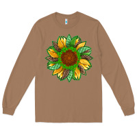 Toasted Coconut st patricks sunflower with leopard  shamrock and glitter Long Sleeve Tee - Artiststas