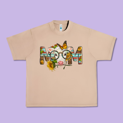Western Baby Calf Mom With Sunflower Urban Heavy Tee Designed By Lillyallendesigns
